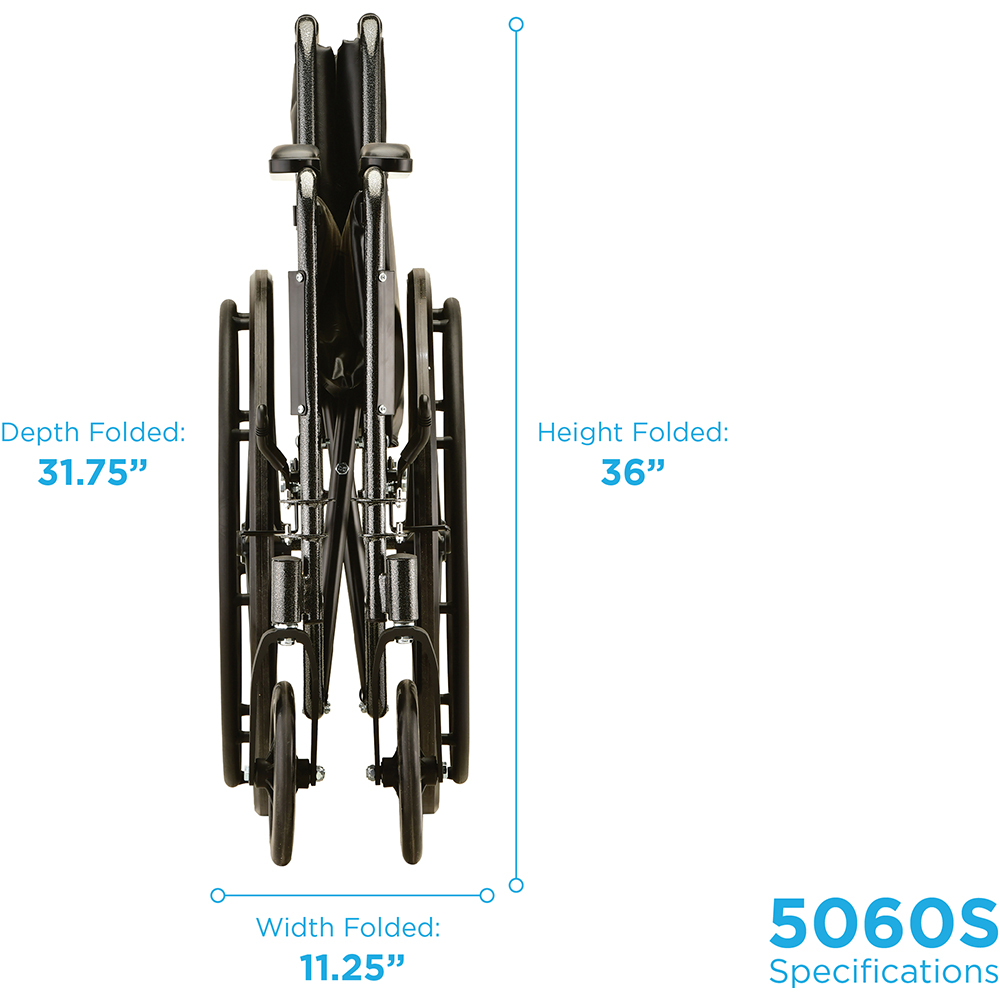 Folded Wheel Chair with measurements
